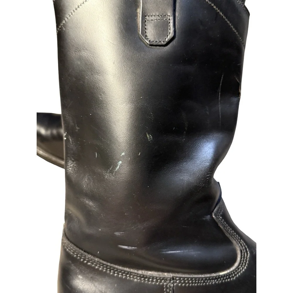 Dayton Black Beauty Motorcycle Boots Vintage - Sz 10.5 Chromexcel Triple-Sole